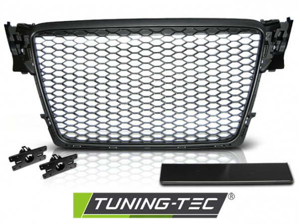 Upgrade Sportgrill / Kühlergrill für Audi A4 B8 (8K) 08-11 matt schwarz in Wabendesign